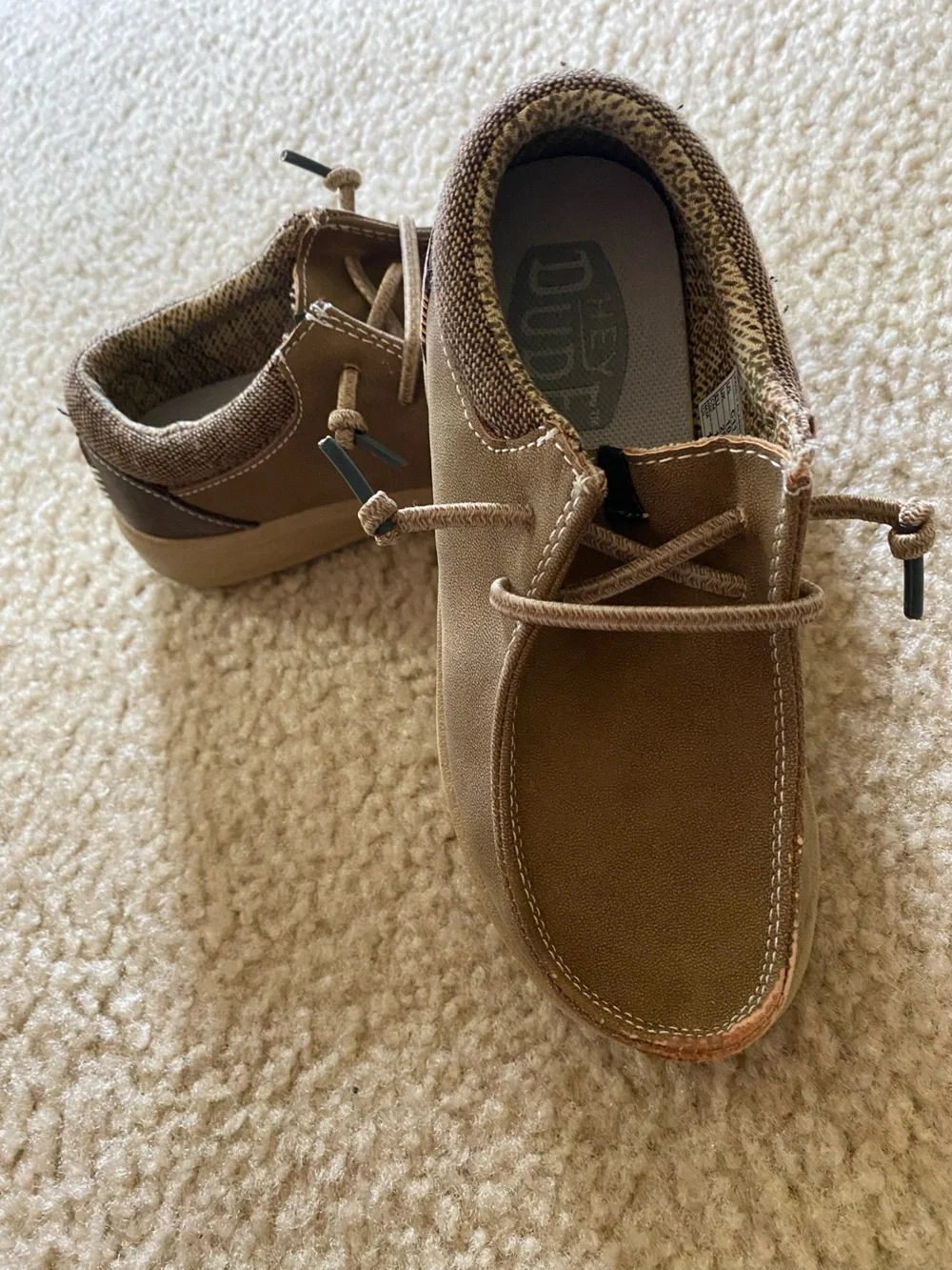 Hey DudeToddlersTan Canvas Boat Shoes